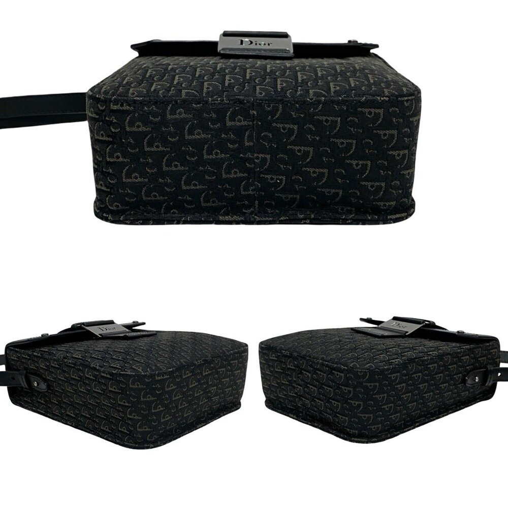 CHRISTIAN DIOR Black Leather Trotter Shoulder Bag - Picture 6 of 9